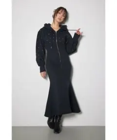 rienda　リエンダ　ビジュースウェットマーメイドワンピース ブラック M