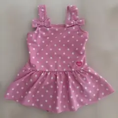 美品 ミキハウス HB 水玉模様 ベビー水着 ピンク80