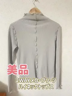 ★美品★ 2WAYメロープリーツハイネックトップス