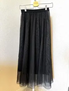 nano universe 黒シースルー ロングスカート