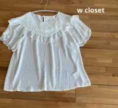w closet 半袖ブラウス フリル ホワイト シフォンのサムネイル