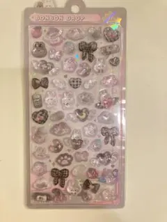 【正規品 】ボンボンドロップシール しろくろ クーリア うさぎ リボン チェック