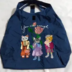 大人気　猫の刺繍　エコバッグ