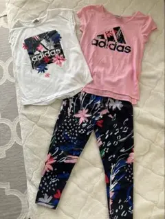 adidas フローラル Tシャツとレギンスセット