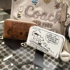 Coach スヌーピー カードケース　ホワイト