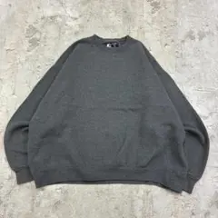STARTER　スウェット　L　グレー　古着　ロゴ刺繍　トレーナー　クルーネック