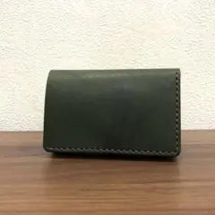 栃木レザー 薄く小さい二つ折り財布 ハンドメイド ヌメ革 メンズ レディース