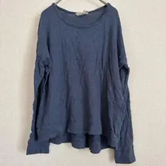 美品 Maison Cinqcent ダークブルー 長袖Tシャツ【S】古着