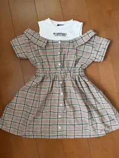 by LOVEiT 半袖 チェック柄 ドッキングワンピース 140のサムネイル
