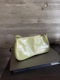 ライトグリーン クロコダイル型押しショルダーバッグ