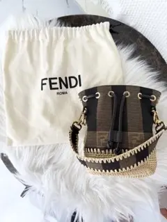 FENDI モントレゾール ミニ ラフィア 巾着 2WAYバッグ 廃盤 希少