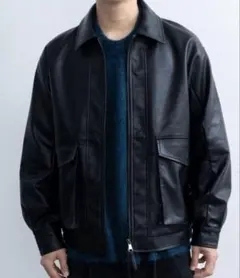 美品✨VINTAGE A2 フライトジャケット レザー キルティング中綿 黒 L 60s UNKNOWN G-1タイプ ムートンカラー&キルティングライナー