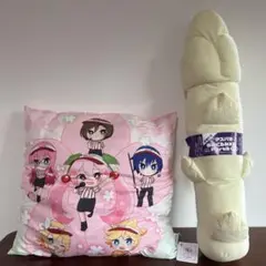 【新品】桜ミク スクエアクッション & アスパラ ぬいぐるみXL 豪華2点セット