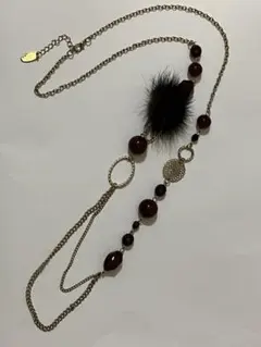 COMME CA ISM ネックレス ファー ビーズ ロングのサムネイル