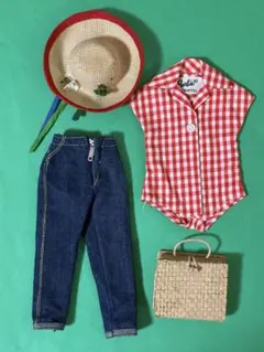 ヴィンテージバービー お洋服 『Picnic Set』 ４点