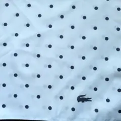 美品ラコステLACOSTE ドット柄 スカーフ TU　水玉60X60のサムネイル