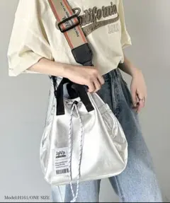 【新品未使用品】JaVa シルバー ショルダーバッグ 2way