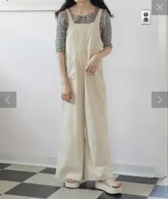Kastane ベージュ コットンサロペットのサムネイル