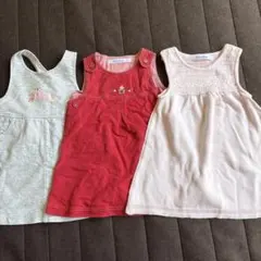 familiar ベビー ワンピース ジャンバースカート3点セット