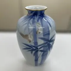 深川製磁 有田焼 藍染 花瓶 花器 宮内庁御用達風 染付 フラワーベース