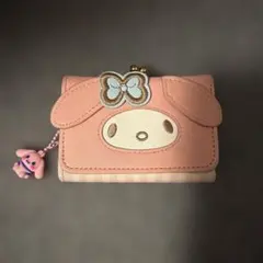 マイメロディ 三つ折り財布 ピンク チャーム付き