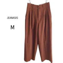 JEANASIS ジーナシス ワイドパンツ タック ハイウエスト ブラウン M