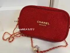 CHANEL シャネル ノベルティ　ポーチ　ショルダーバッグ　レッド　赤