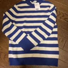 H&M 青と白のストライプ セーター 135/140