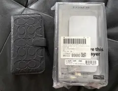 COACH iPhone14proケース 手帳型 シグネチャー コーチ 黒 新品 - メルカリ
