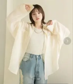 ワイドスリーブシアーシャツ