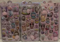 ⭐︎深夜セール⭐︎3枚セット おしりシール　ボンボン　ぷっくり　シール帳　ラブブ