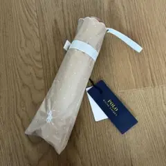 【未使用品】ポロラルフローレン ドット 晴雨兼用 折り畳み傘 日傘 ベージュ