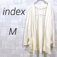 【868】index インデックス　カーディガン M アイボリー　ボタンなし