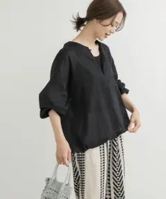 リネンブレンドドロストチュニック