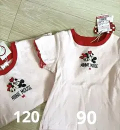 ミニーマウス Tシャツ 120 90cm ピンク　タグ付き　新品　お揃い