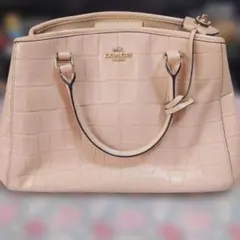 【極美品】COACH 2way ハンドバッグ マーゴット キャリーオール　クロコ 極美品✨COACH 2way スモールマーゴットキャリーオール クロコ型押し
