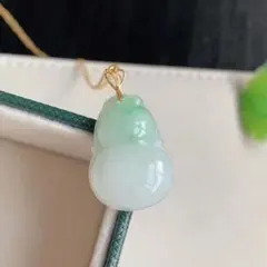 A貨　天然　翡翠 ヒスイ 本ヒスイ 葫蘆　ペンダント　k18