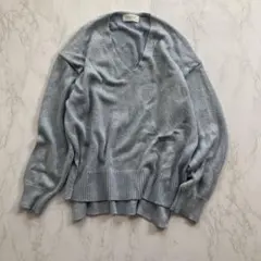 オペークドットクリップ　ラメ入り 長袖ニット　春　40 Ｌ　ゆったり