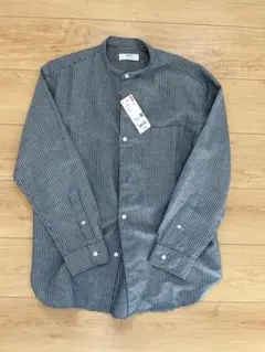 ユニクロ スタンドカラーシャツ コットンリネン