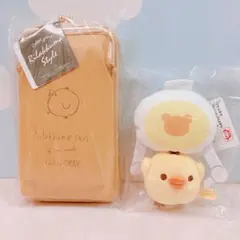 スマホショルダーポーチ＆クレーンにぶらさがりぶるぶるぬいぐるみ キイロイトリ