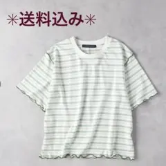 マルチボーダー柄 半袖Tシャツ メロウ加工【Right-on】のサムネイル