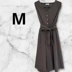 美品✨️ 袖なし ノースリーブ グレー ワンピース チャコール ワンピ