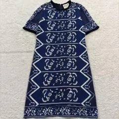 シーニューヨーク　レース刺繍ワンピース　半袖　ブルーのサムネイル