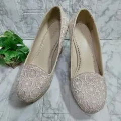 RANDA ランダ パンプス Lサイズ ウェッジヒール 刺繍