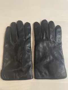LACOSTE ブラックレザー手袋