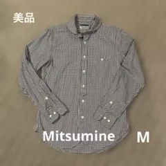 Mitsumine ギンガムチェック長袖シャツ　Ｍ