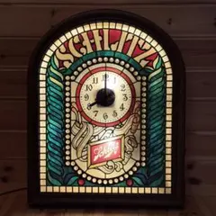 SCHLITZ シュリッツ ライトサイン ステンドグラス調 時計 ビンテージ メルカリ
