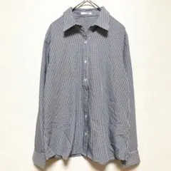 Honeys ハニーズ　チェックシャツ　黒　白　オフィス　ビジネス