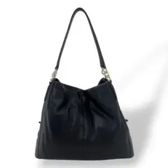 コーチ　トートバッグ　フィービー　肩掛け可　ハンドバッグ　ロゴ　ネイビー　レザー