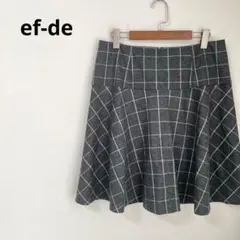 《ef-de》大きいサイズ 3L チェックフレアスカート グレー きれいめのサムネイル